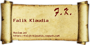 Falik Klaudia névjegykártya